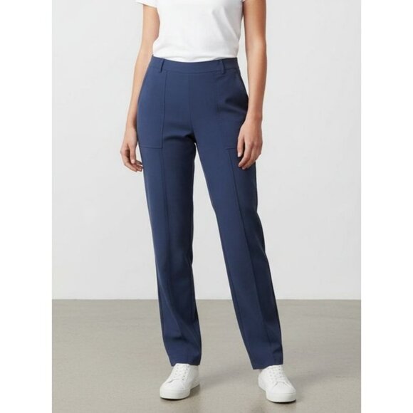 Nine West Pants - Nine West Women Blue Relaxed Fit Pants Size M Half Elastic Waist Casual